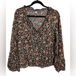 Old Navy Medium Black w/floral print blouse NWOT